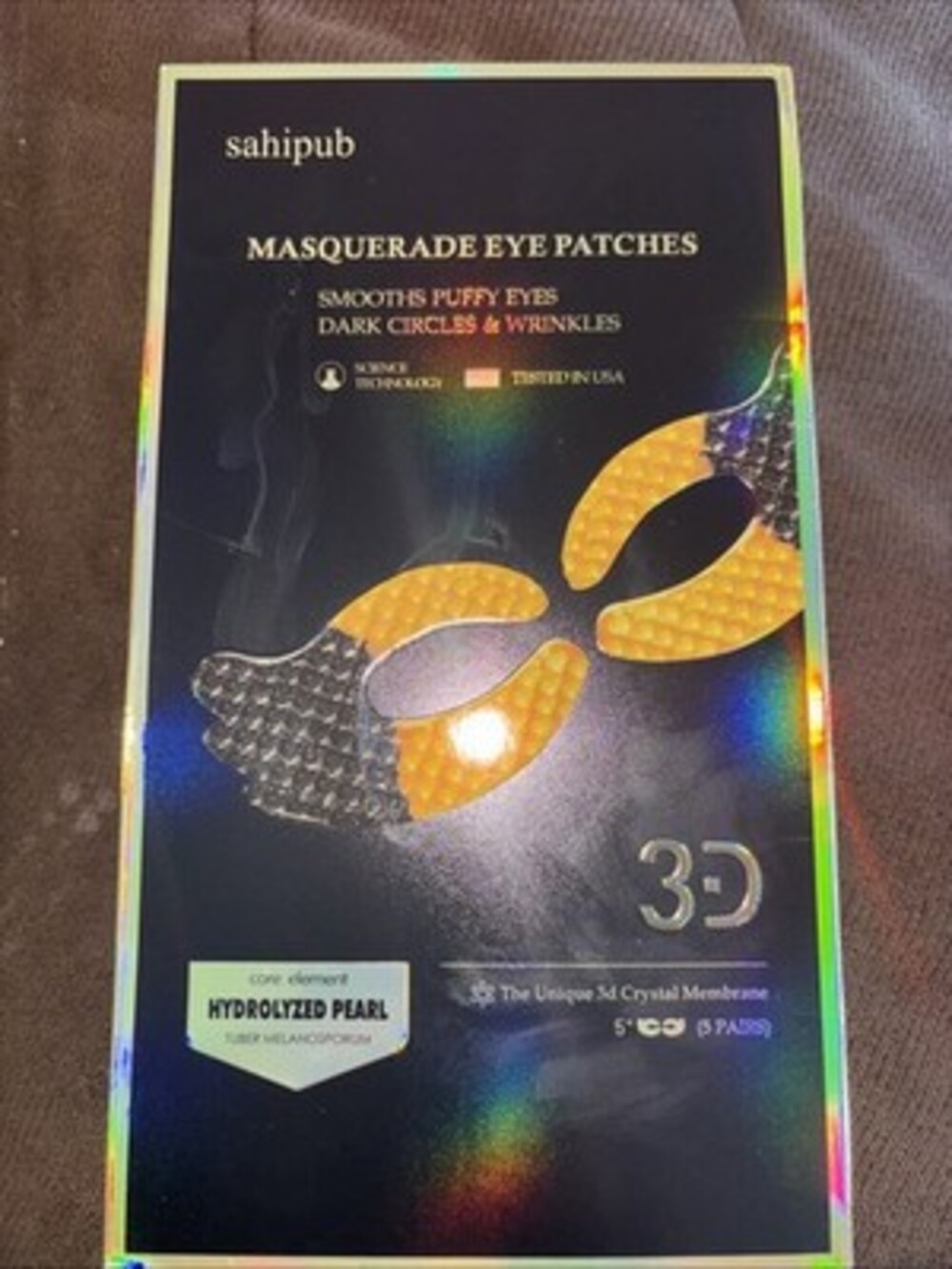 Sahipub Gold Eye Patches For Dark Circles & Puffiness & Wrinkles 5 Pair Box NEW
